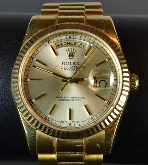 rolex 18ct gold mens watch 16018g|rolex day date watch.